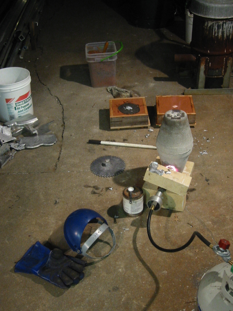 Aluminum is the poured in and that burns out the foam.