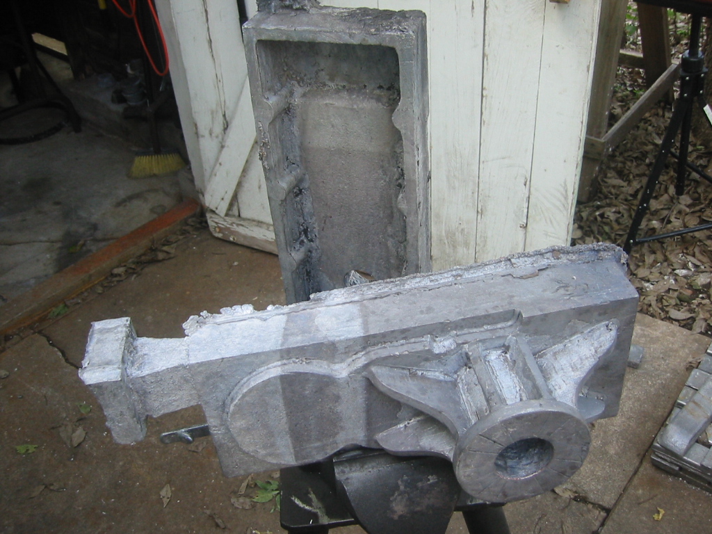 Gearbox halves after the mud was removed by letting them soak in a bath of water.