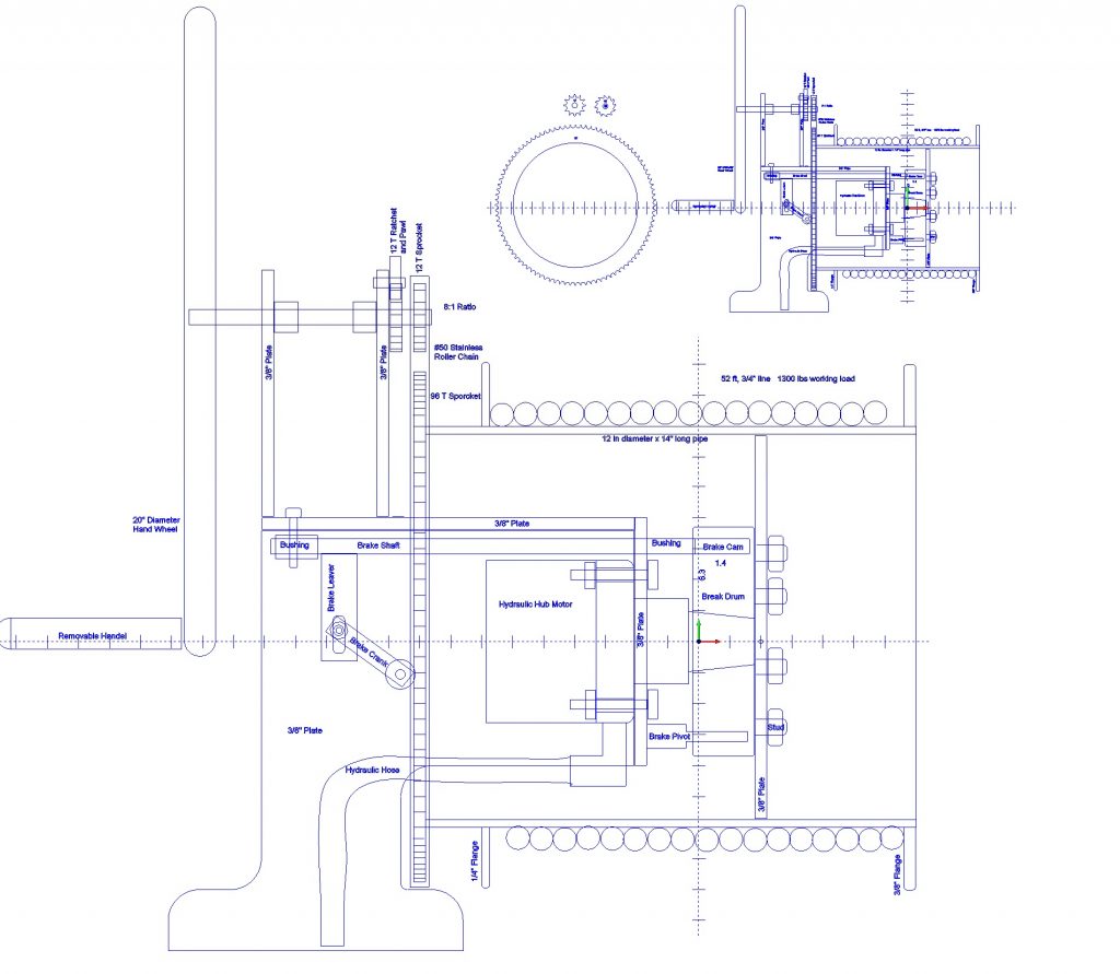 Manual/Hydraulic Sail Winch