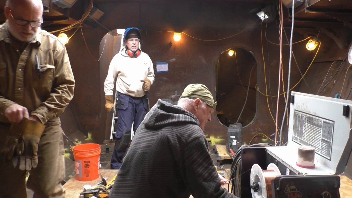 People of Seeker — 161129 Enngine Room Floor and Other Boat Work