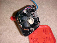 9 Volt battery housed in the base of the joystick  powers the relay switches